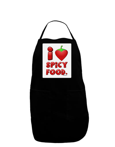 I Heart Spicy Food Panel Dark Adult Apron-Bib Apron-TooLoud-Black-One-Size-Davson Sales