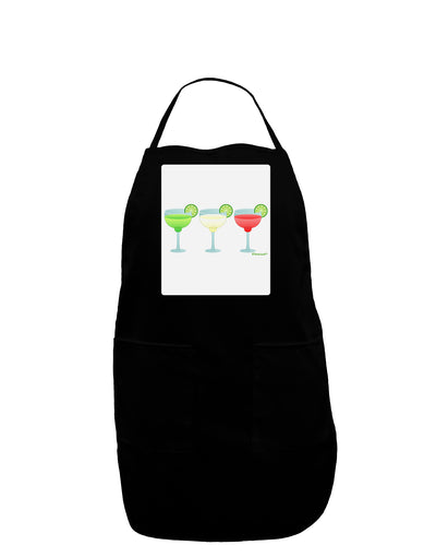 Margaritas - Mexican Flag Colors - Cinco de Mayo Panel Dark Adult Apron by TooLoud-Bib Apron-TooLoud-Black-One-Size-Davson Sales