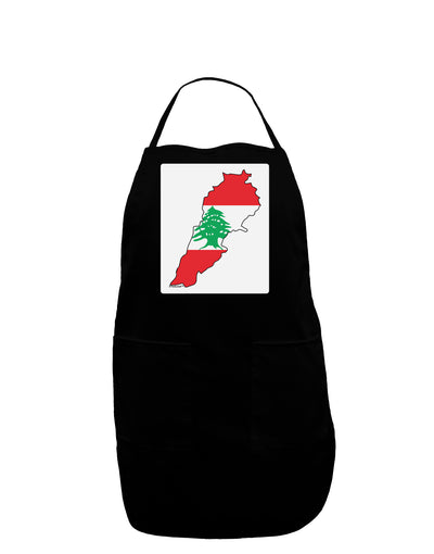 Lebanon Flag Silhouette Panel Dark Adult Apron-Bib Apron-TooLoud-Black-One-Size-Davson Sales