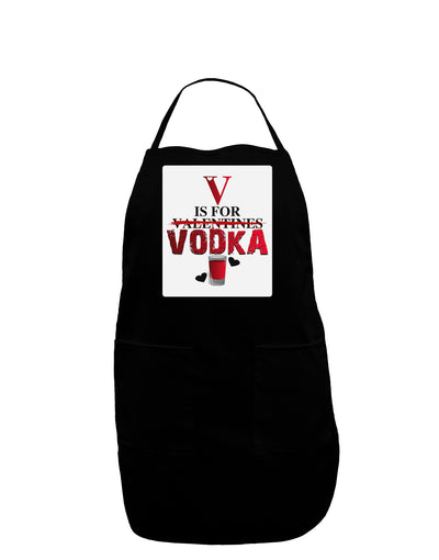 V Is For Vodka Panel Dark Adult Apron-Bib Apron-TooLoud-Black-One-Size-Davson Sales