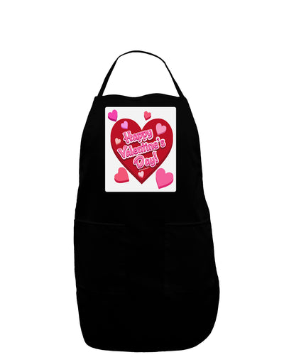 Happy Valentine's Day Romantic Hearts Panel Dark Adult Apron-Bib Apron-TooLoud-Black-One-Size-Davson Sales