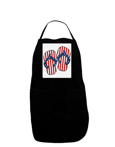 Stars and Stripes Flip Flops Panel Dark Adult Apron-Bib Apron-TooLoud-Black-One-Size-Davson Sales