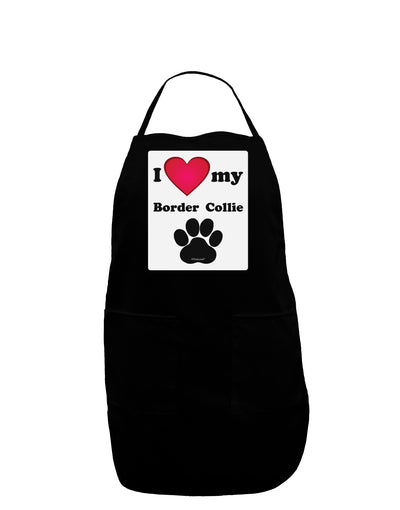 I Heart My Border Collie Panel Dark Adult Apron by TooLoud-Bib Apron-TooLoud-Black-One-Size-Davson Sales