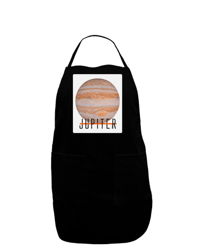 Planet Jupiter Earth Text Panel Dark Adult Apron-Bib Apron-TooLoud-Black-One-Size-Davson Sales