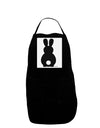 Cute Bunny Silhouette with Tail Panel Dark Adult Apron by TooLoud-Bib Apron-TooLoud-Black-One-Size-Davson Sales