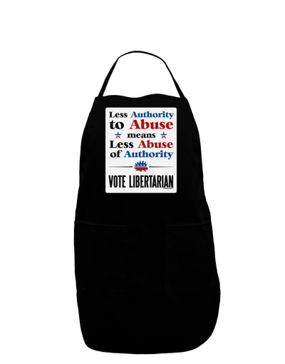 Libertarian Against Authority Abuse Panel Dark Adult Apron-Bib Apron-TooLoud-Black-One-Size-Davson Sales