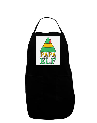 Matching Christmas Design - Elf Family - Papa Elf Panel Dark Adult Apron-Bib Apron-TooLoud-Black-One-Size-Davson Sales