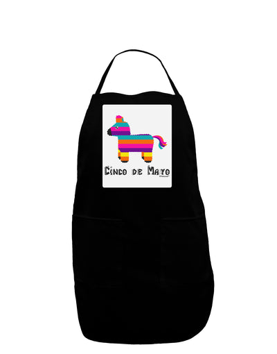 Colorful Pinata Design - Cinco de Mayo Panel Dark Adult Apron by TooLoud-Bib Apron-TooLoud-Black-One-Size-Davson Sales