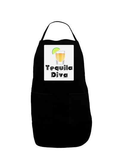 Tequila Diva - Cinco de Mayo Design Panel Dark Adult Apron by TooLoud-Bib Apron-TooLoud-Black-One-Size-Davson Sales