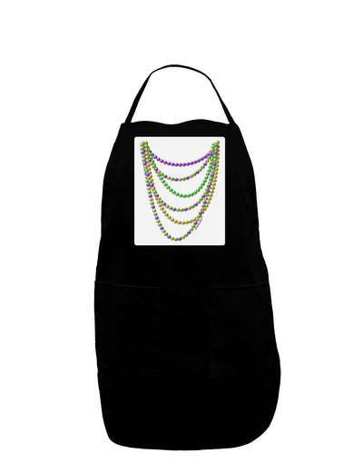 Mardi Gras Beads Necklaces Panel Dark Adult Apron-Bib Apron-TooLoud-Black-One-Size-Davson Sales