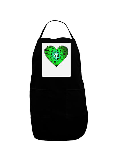 Water Droplet Heart Green Panel Dark Adult Apron by TooLoud-Bib Apron-TooLoud-Black-One-Size-Davson Sales