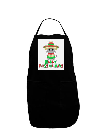 Happy Cinco de Mayo Cat Panel Dark Adult Apron by TooLoud-Bib Apron-TooLoud-Black-One-Size-Davson Sales