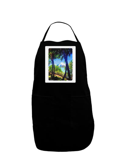 TooLoud Tropical Skyline Panel Dark Adult Apron-Bib Apron-TooLoud-Black-One-Size-Davson Sales