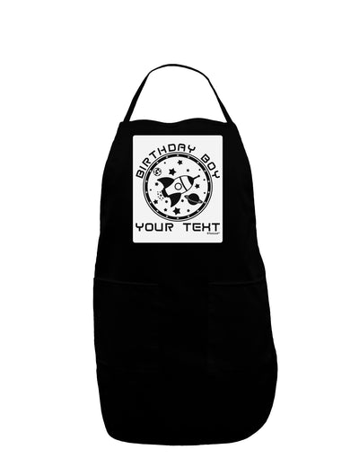 Personalized Birthday Boy Space with Customizable Name Panel Dark Adult Apron-Bib Apron-TooLoud-Black-One-Size-Davson Sales