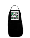 She's My Lucky Charm - Matching Couples Design Panel Dark Adult Apron by TooLoud-Bib Apron-TooLoud-Black-One-Size-Davson Sales