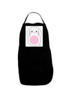 TooLoud Cute Bunny with Floppy Ears - Pink Panel Dark Adult Apron-Bib Apron-TooLoud-Black-One-Size-Davson Sales