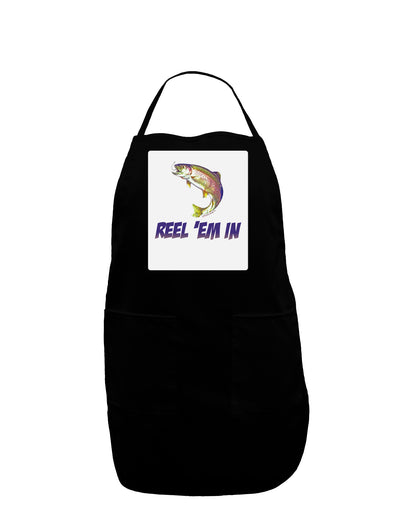 Rainbow Trout Reel Em In Panel Dark Adult Apron-Bib Apron-TooLoud-Black-One-Size-Davson Sales