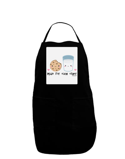 Cute Milk and Cookie - Made for Each Other Panel Dark Adult Apron by TooLoud-Bib Apron-TooLoud-Black-One-Size-Davson Sales