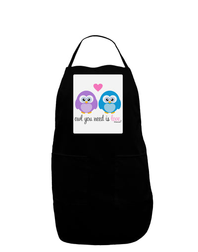 Owl You Need Is Love Panel Dark Adult Apron by TooLoud-Bib Apron-TooLoud-Black-One-Size-Davson Sales