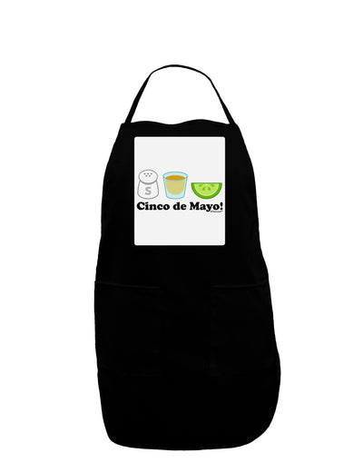 Cinco de Mayo Design - Salt Tequila Lime Panel Dark Adult Apron by TooLoud-Bib Apron-TooLoud-Black-One-Size-Davson Sales