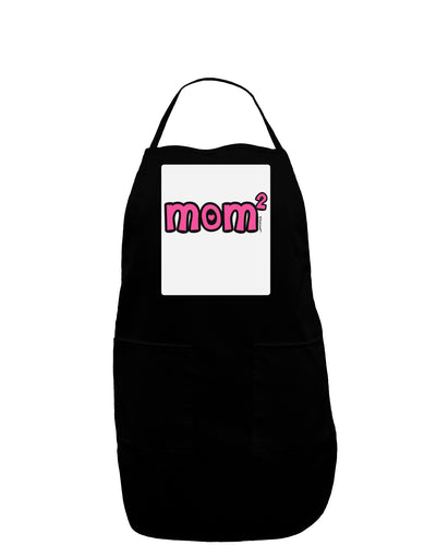 Mom Squared - Cute Mom of Two Design Panel Dark Adult Apron by TooLoud-Bib Apron-TooLoud-Black-One-Size-Davson Sales