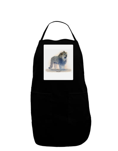 Lion Watercolor B Panel Dark Adult Apron-Bib Apron-TooLoud-Black-One-Size-Davson Sales