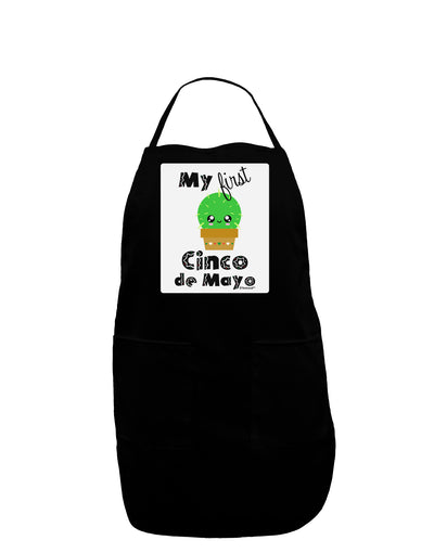 My First Cinco de Mayo - Cute Cactus Design Panel Dark Adult Apron by TooLoud-Bib Apron-TooLoud-Black-One-Size-Davson Sales