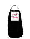 TooLoud Wine Is My Valentine Panel Dark Adult Apron-Bib Apron-TooLoud-Black-One-Size-Davson Sales