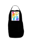 Peace and Love - Peace Heart Love Panel Dark Adult Apron-Bib Apron-TooLoud-Black-One-Size-Davson Sales