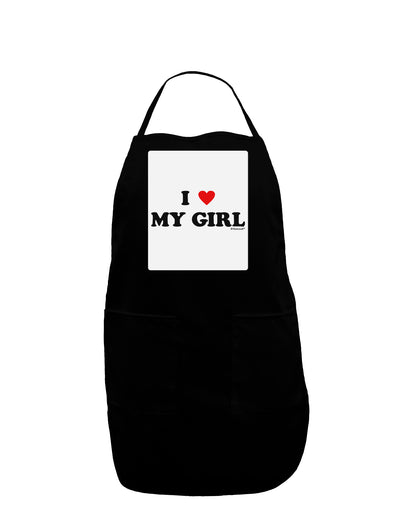 I Heart My Girl - Matching Couples Design Panel Dark Adult Apron by TooLoud-Bib Apron-TooLoud-Black-One-Size-Davson Sales