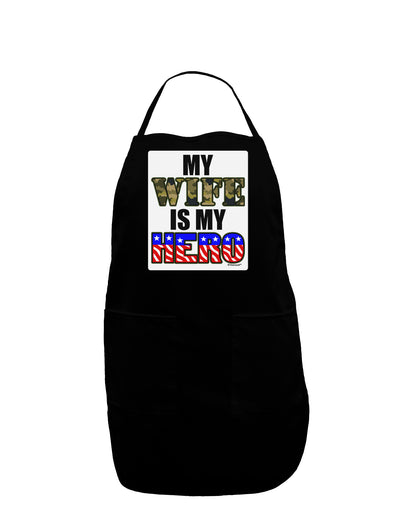 My Wife is My Hero - Armed Forces Panel Dark Adult Apron by TooLoud-Bib Apron-TooLoud-Black-One-Size-Davson Sales