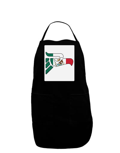 Hecho en Mexico Eagle Symbol - Mexican Flag Panel Dark Adult Apron by TooLoud-Bib Apron-TooLoud-Black-One-Size-Davson Sales