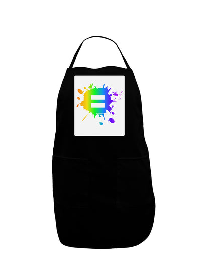Equal Rainbow Paint Splatter Panel Dark Adult Apron by TooLoud-Bib Apron-TooLoud-Black-One-Size-Davson Sales