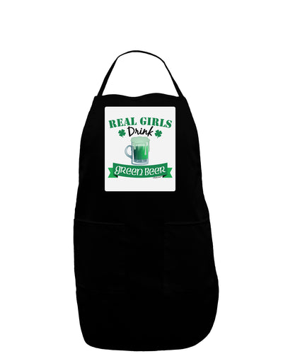 Real Girls Drink Green Beer Panel Dark Adult Apron-Bib Apron-TooLoud-Black-One-Size-Davson Sales