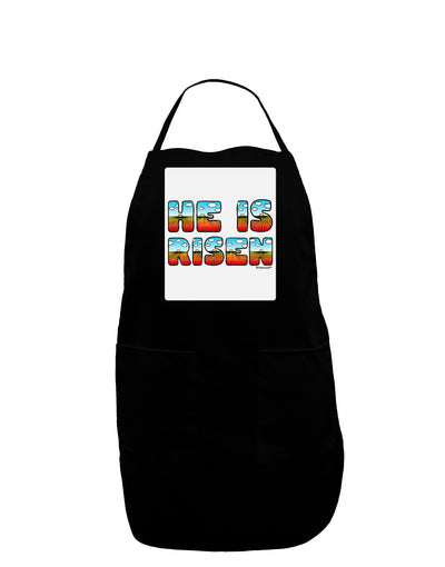 He Is Risen - Easter - Sunrise Letters Panel Dark Adult Apron-Bib Apron-TooLoud-Black-One-Size-Davson Sales