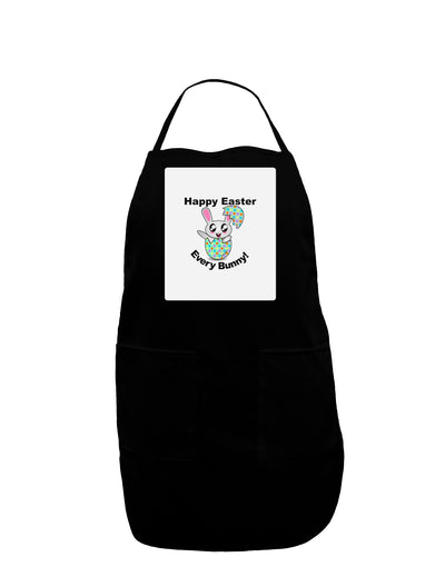 Happy Easter Every Bunny Panel Dark Adult Apron by TooLoud-Bib Apron-TooLoud-Black-One-Size-Davson Sales