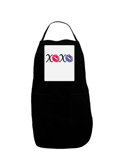 XOXO Kisses Panel Dark Adult Apron-Bib Apron-TooLoud-Black-One-Size-Davson Sales