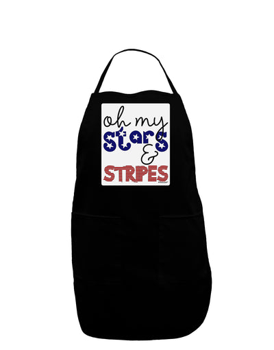 Oh My Stars and Stripes - Patriotic Design Panel Dark Adult Apron-Bib Apron-TooLoud-Black-One-Size-Davson Sales