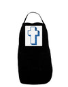 Simple Cross Design Glitter - Blue Panel Dark Adult Apron by TooLoud-Bib Apron-TooLoud-Black-One-Size-Davson Sales