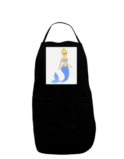 Mermaid Design - Blue Panel Dark Adult Apron-Bib Apron-TooLoud-Black-One-Size-Davson Sales