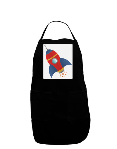 Space Rocket Ship and Stars Panel Dark Adult Apron by TooLoud-Bib Apron-TooLoud-Black-One-Size-Davson Sales