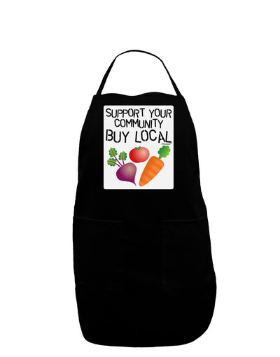 Support Your Community - Buy Local Panel Dark Adult Apron-Bib Apron-TooLoud-Black-One-Size-Davson Sales