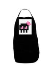 Retro 8-Bit Skull with Pink Bow Panel Dark Adult Apron-Bib Apron-TooLoud-Black-One-Size-Davson Sales