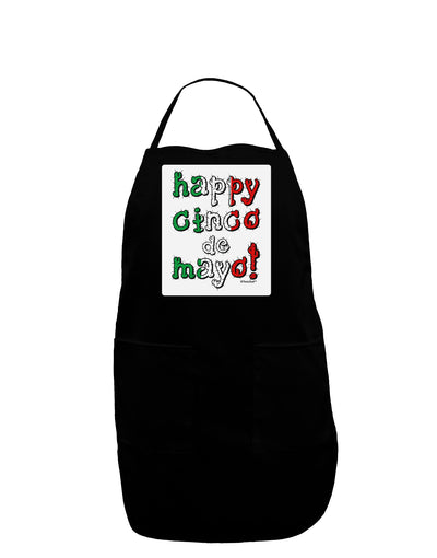 Happy Cinco de Mayo - Cactus Design Panel Dark Adult Apron by TooLoud-Bib Apron-TooLoud-Black-One-Size-Davson Sales