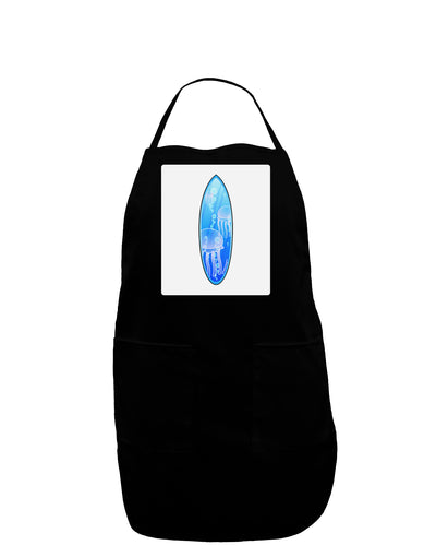 Jellyfish Surfboard Panel Dark Adult Apron by TooLoud-Bib Apron-TooLoud-Black-One-Size-Davson Sales