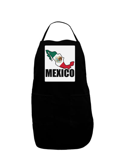 Mexico Outline - Mexican Flag - Mexico Text Panel Dark Adult Apron by TooLoud
