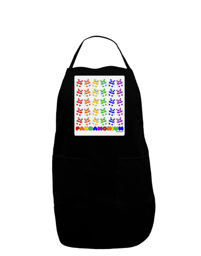 Pandamonium Rainbow Pandas Panel Dark Adult Apron by TooLoud-Bib Apron-TooLoud-Black-One-Size-Davson Sales