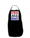 USA All Day - Distressed Patriotic Design Panel Dark Adult Apron by TooLoud-Bib Apron-TooLoud-Black-One-Size-Davson Sales