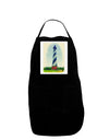 Watercolor Lighthouse 1 Panel Dark Adult Apron-Bib Apron-TooLoud-Black-One-Size-Davson Sales