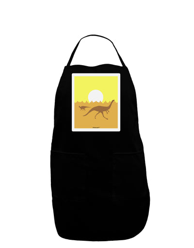 Jurassic Dinosaur Sunrise Panel Dark Adult Apron by TooLoud-Wall Clock-TooLoud-Black-One-Size-Davson Sales